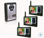 Беспроводной цветной видео домофон HZ-358MA13DVR: 3 монитора с DVR функцией