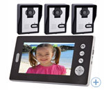 Беспроводной 7-дюймовый видео домофон HZ-701MA31: 3 входные панели